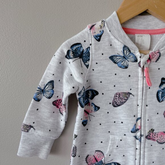 5 for $10 H&M pyjama 4-6m one piece nay girl sleeper - Picture 4 of 8